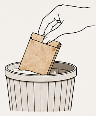 Dispose in the bin